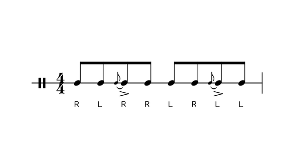Reverse Windmill drum rudiment notation